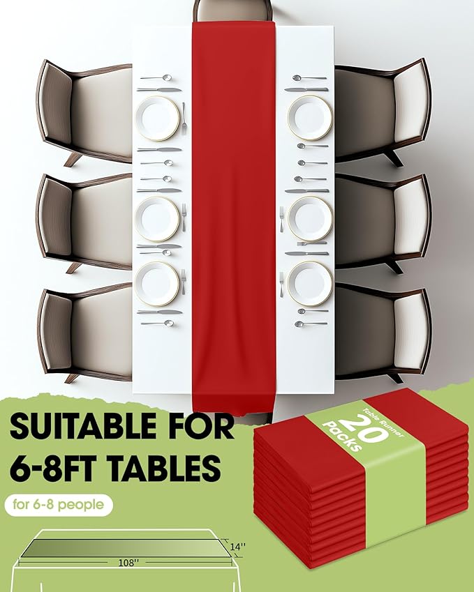 Pureegg Red Plastic Table Runners - Image 5