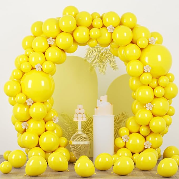 90pack Yellow Balloons Different Size 18/12/10/5 Inch Yellow Balloon Garland by Voircoloria