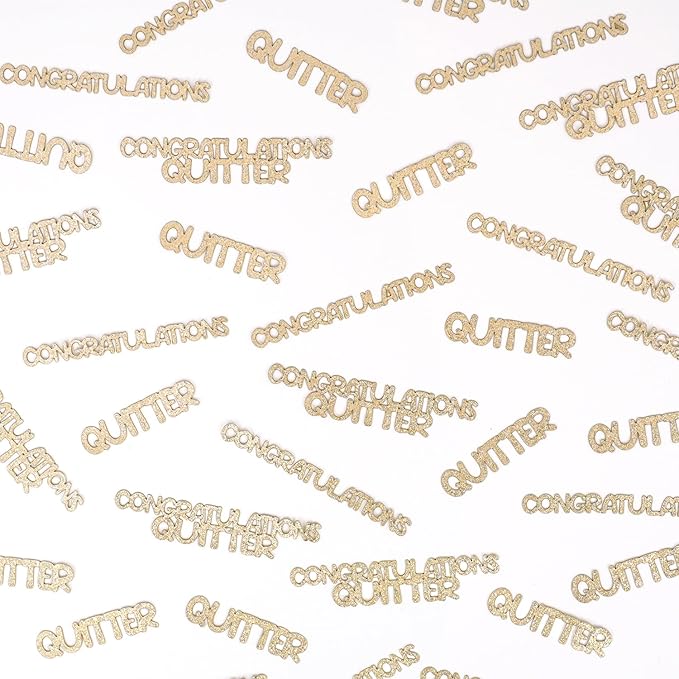 Congratulations Quitter Confetti, Champagne Gold Glitter Retirement Confetti - Image 3