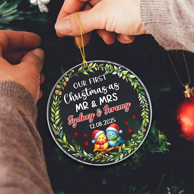 Our First Christmas As Mr & Mrs Ornament 2025, Personalized 1st Christmas As Mr - Image 4