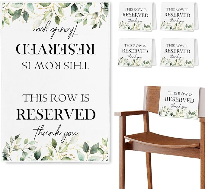 Reserved Seating Chair Signs, This Row Is Reserved Pew Cloths Seating by Unknown
