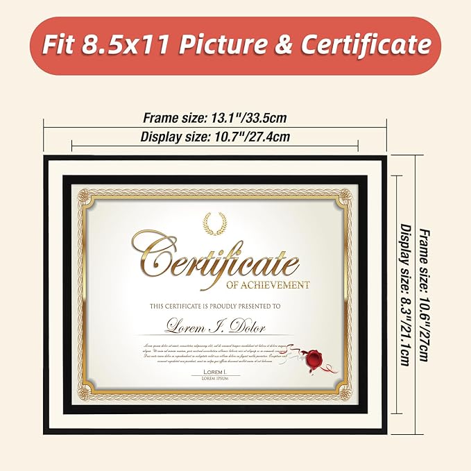 Rempry 8.5x11 Picture Frame Set of 12, Vertical or Horizontal Tabletop Display - Image 2