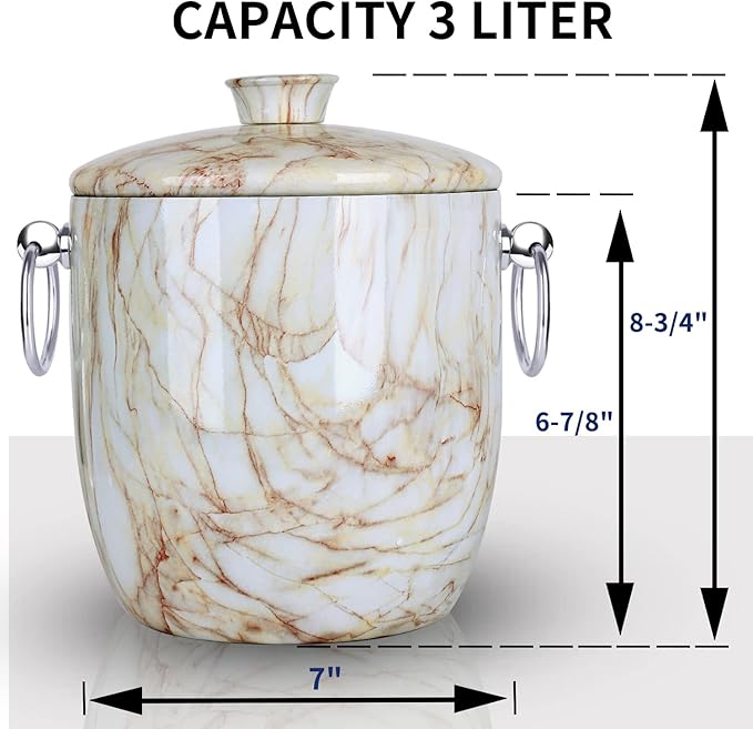 Ice Bucket with Lid, Tongs and Strainer - Image 7