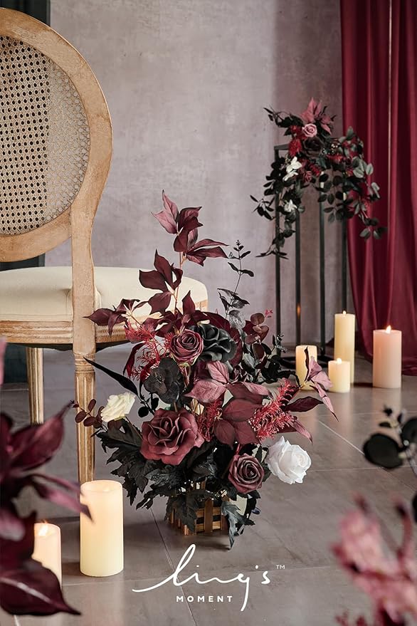 Ling's Moment 17.5" Tall Free Standing Artificial Flowers Arrangements 4 pcs - Image 4