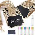 NEBURORA 24 Pcs Mini Erasable Wood Chalkboard Signs by NEBURORA