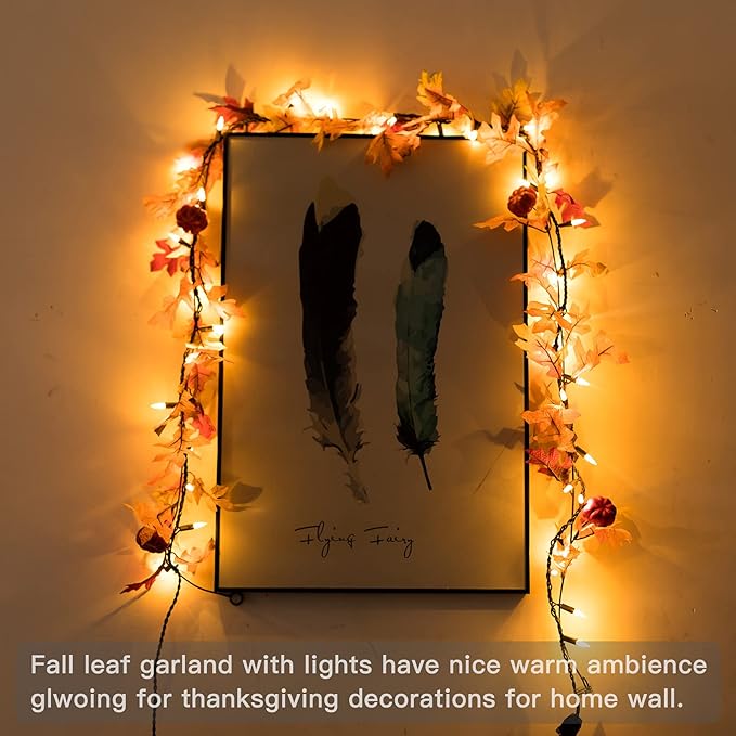 Maple Leaf String Lights Thanksgiving Decorations, Fall Garland Lights String - Image 2