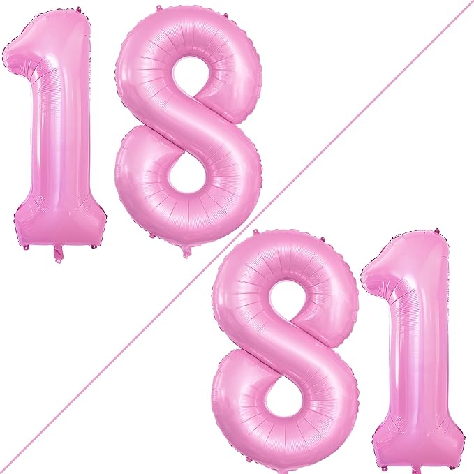 GOER Number 18 Balloons for 18th Birthday Sweet 18 Party Decorations, 42 Inch - Image 2