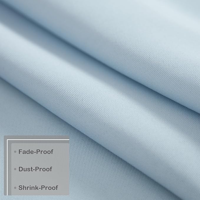 Small Square Light Blue Tablecloth 24 x 24 Inch Polyester Fabric Washable Table - Image 5