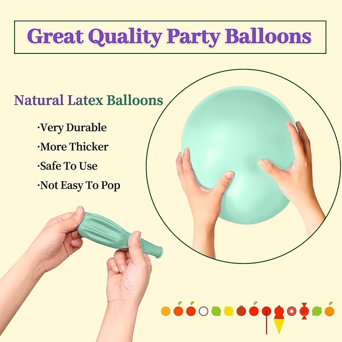 110pcs Pastel Green Balloon 12 Inch, Pastel Green Latex Balloons - Image 2