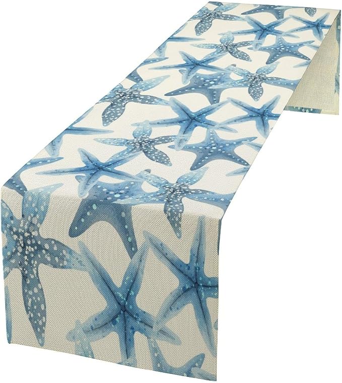 Starfish Plaid Table Flag Green Plaid and Marine Life Starfish Kitchen Table by ICMOLYYENLO