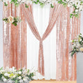 Eternal Beauty Rose Gold Sequin Backdrop Curtains, Shimmer Back Drop by EternalBeauty