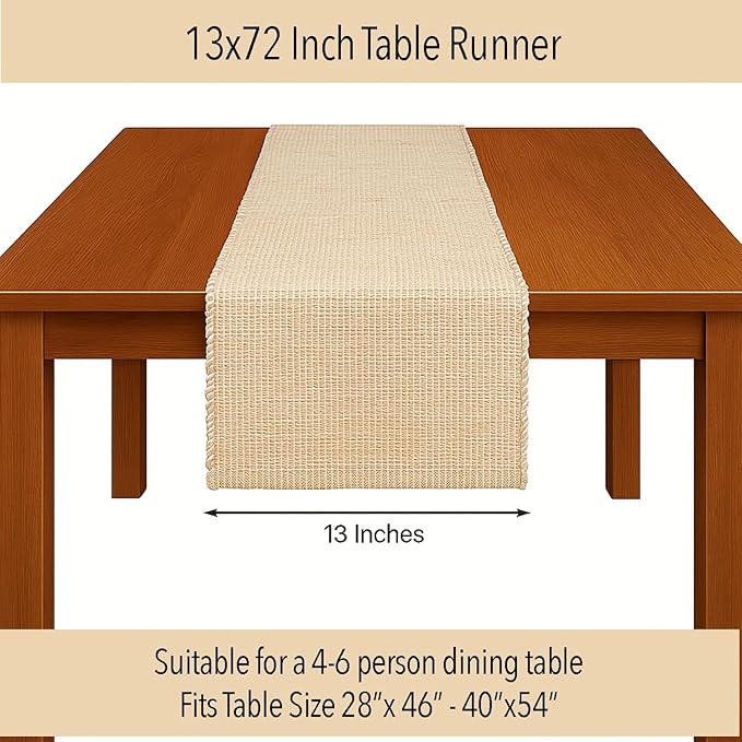 Chardin home Natural Jute Table Runner 13x72 Inch – Vintage Boho Rustic Table - Image 4
