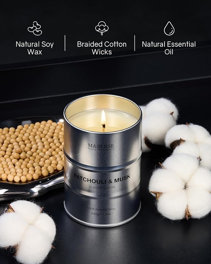 M&SENSE Scented Candle, Patchouli Musk Candle Gifts - Image 3