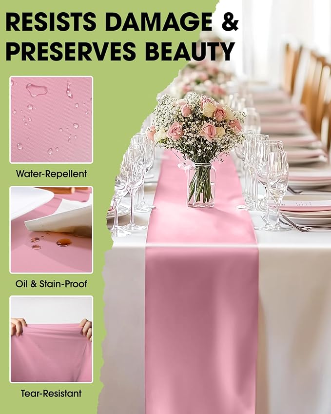 Pureegg Light Pink Plastic Table Runners - Image 3