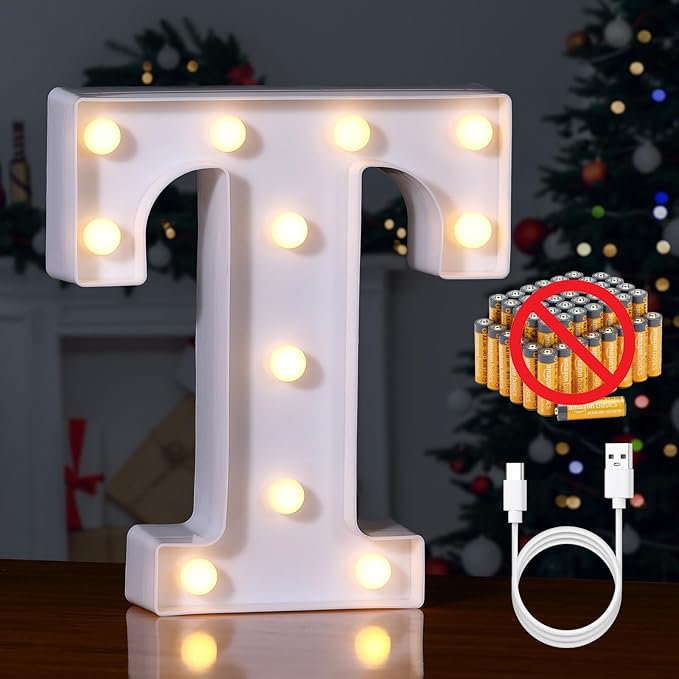 Foaky Rechargeable LED Letter Lights Sign Marquee Light Up Letters Sign by Foaky