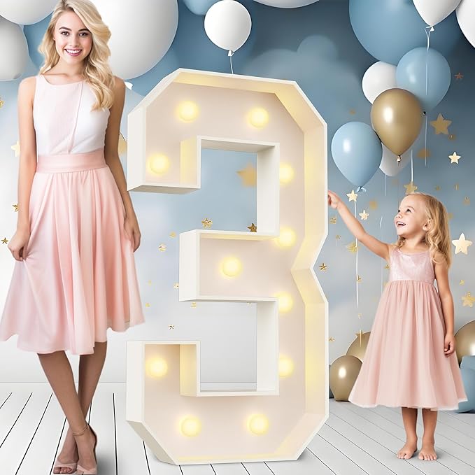 Ledido 4FT Marquee Light Up Numbers Large Light Up Letters by Ledido