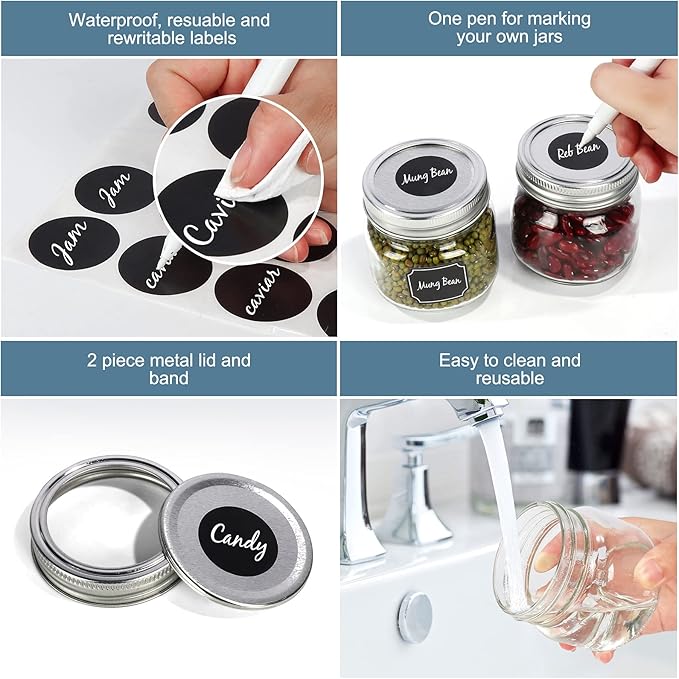CycleMore 24 Pcs 8oz Clear Glass Mason Jars - Image 4