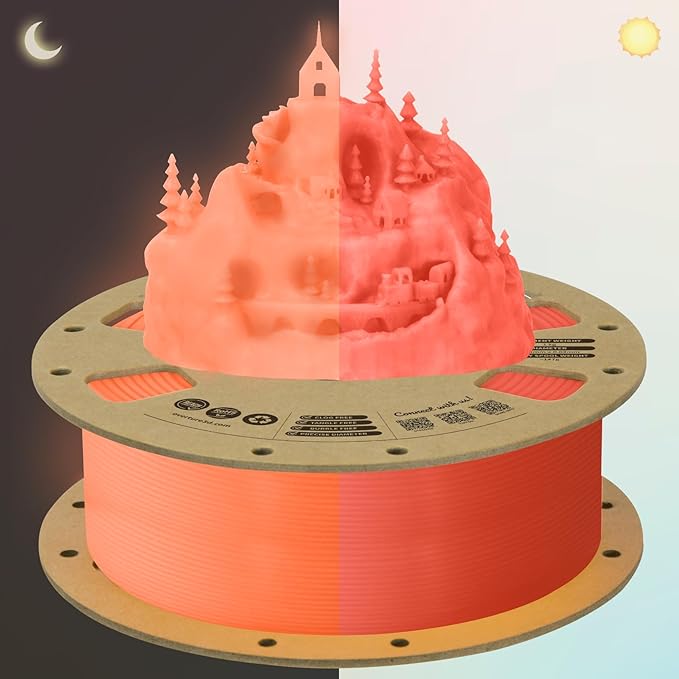 OVERTURE Glow PLA Filament 1.75mm 3D Printer Filament, 1kg Spool, Dimensional - Image 2