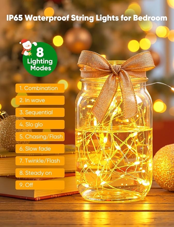 Minetom 12 Pack Fairy Lights Battery Operated String Lights, 8 Modes & Timer - Image 4
