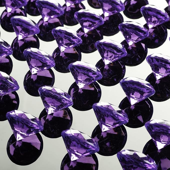 Acrylic Diamond Fake Gems Vase Filler, Babenest 240pcs 3/4 Inch Faux Diamonds - Image 2
