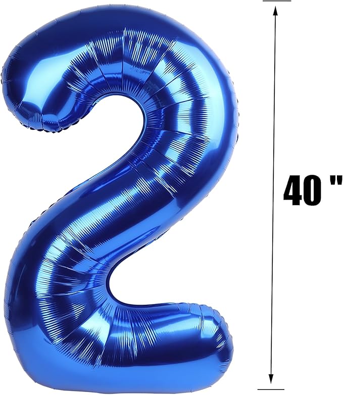 40 Inch Dark Blue Number 2 Balloon Dark Blue Foil Number Balloons 0-9 20 21st - Image 2