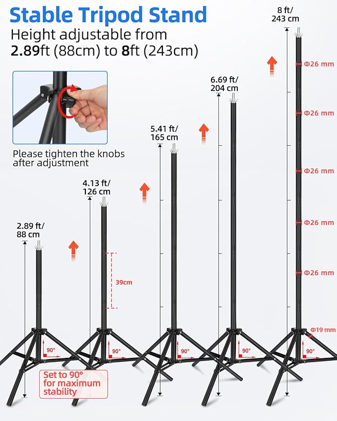 Hemmotop Backdrop Stand 10x8ft, Heavy Duty Photography Background Stand - Image 2