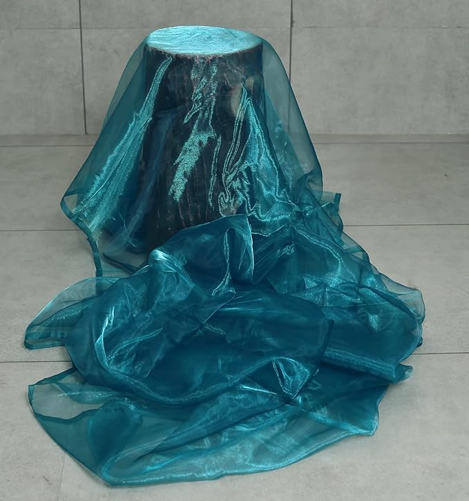 VDS Dark Teal Organza Fabric, 35 Yards Continuous, 45” Wide, Wedding Party - Image 2