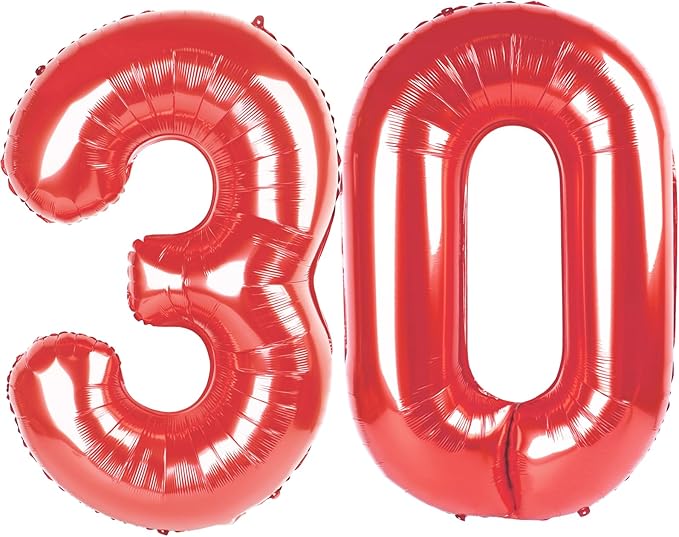 Red Number 30 Balloon by Upgesy