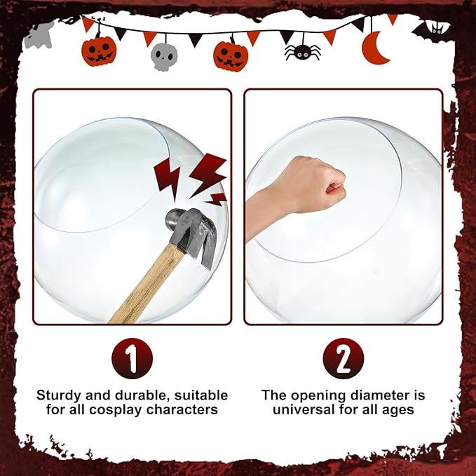 Halloween 14" Clear Acrylic Globe Decoration costume Set - Image 3