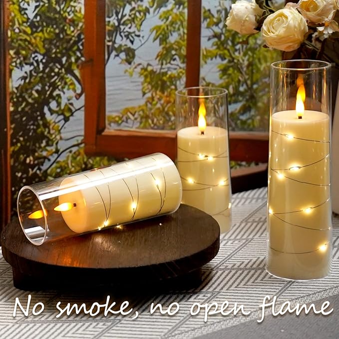 Flameless LED Candles with Timer 9 Pc Flickering Flameless Candles - Image 4