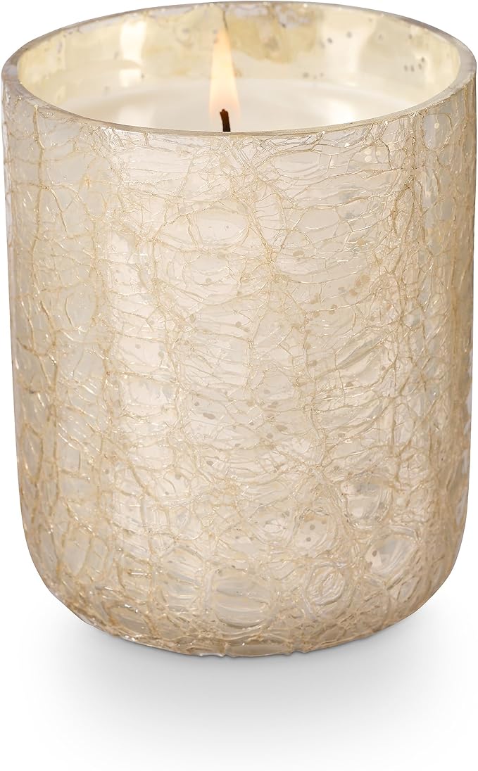 ILLUME Small Boxed Crackle Glass Candle, Winter White - Image 7
