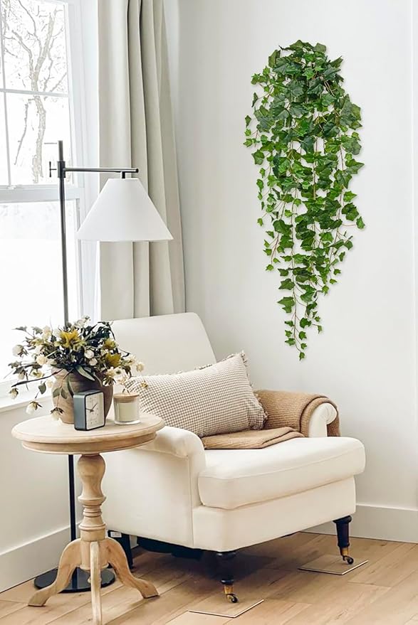 Hollyone Artificial Hanging Plants Wall Potted 47.2" Fake Ivy Vine Faux Ivy - Image 5