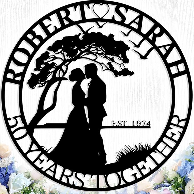 Personalized Tree of Life Metal Sign Wall Art Decor, Custom Wedding Gifts by logo