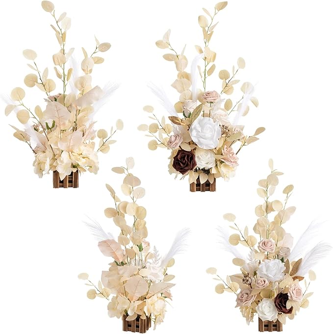 Ling's Moment 17.5" Tall Standing Artificial Flowers Arrangements 4 pcs Fall - Image 2