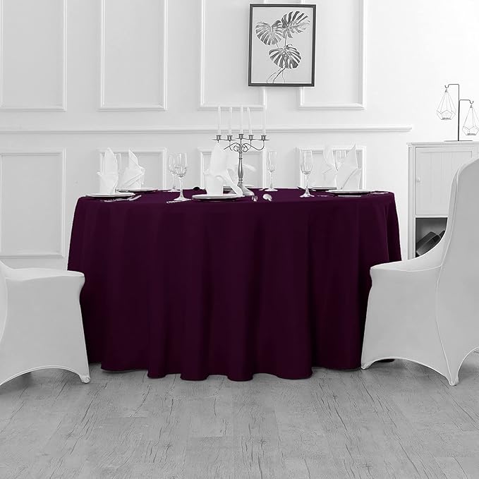 Fokitut 2 Pack Waterproof Round Tablecloth, 90 Inch, Stain Resistant and - Image 5