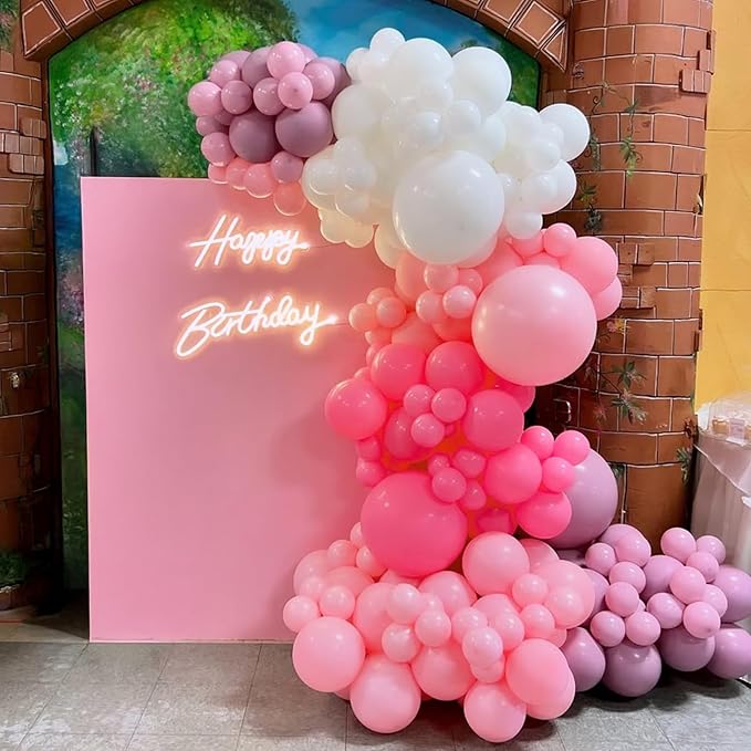 Pink and White Balloons, Baby Pink Latex Balloon - Image 4