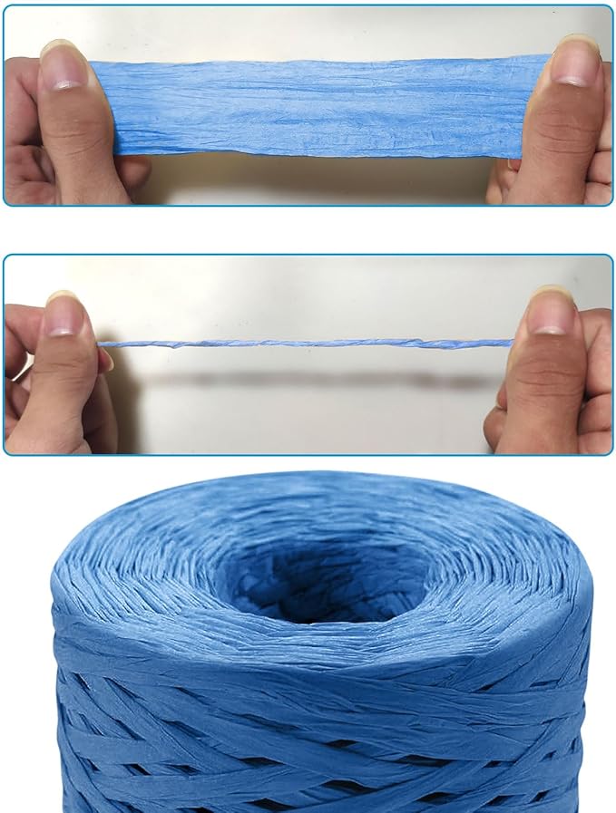 Creatrill 218 Yards Raffia Paper Craft Ribbon Packing Paper Twine, 1/4 Inch by - Image 4