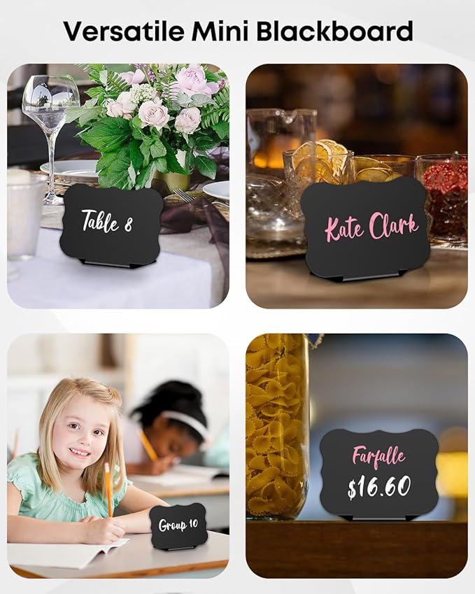 Uniclife 20 Pack Mini Chalkboard Signs - Image 6