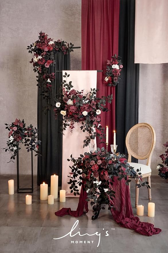 Ling's Moment 17.5" Tall Free Standing Artificial Flowers Arrangements 4 pcs - Image 2
