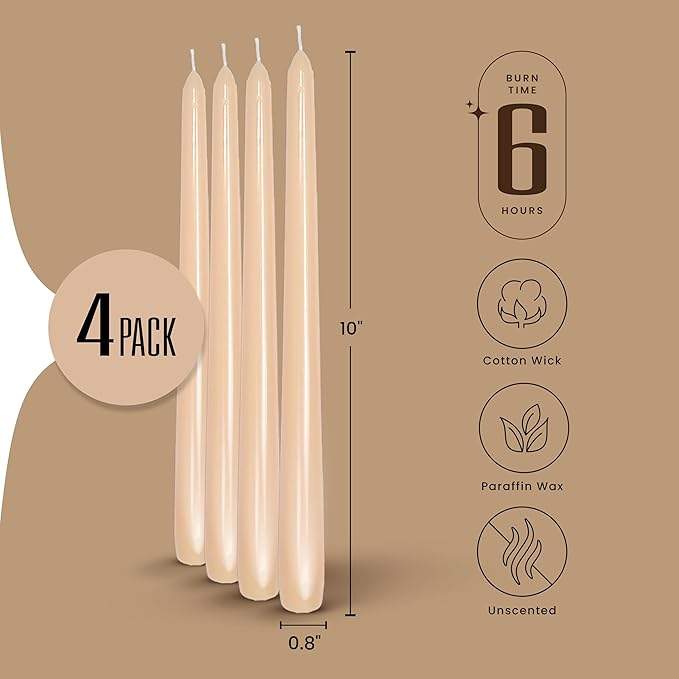 Leor & Lair Beige Taper Candles - Image 2