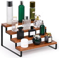 4 Tier Wooden Display Riser Stand Perfume Organizer by LEEKIMID
