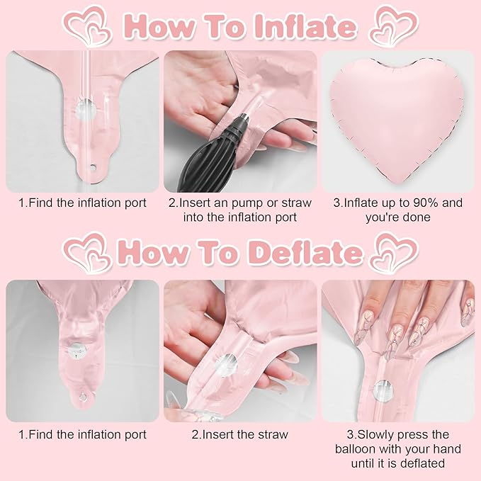 Pink Green Heart Balloons - Image 7