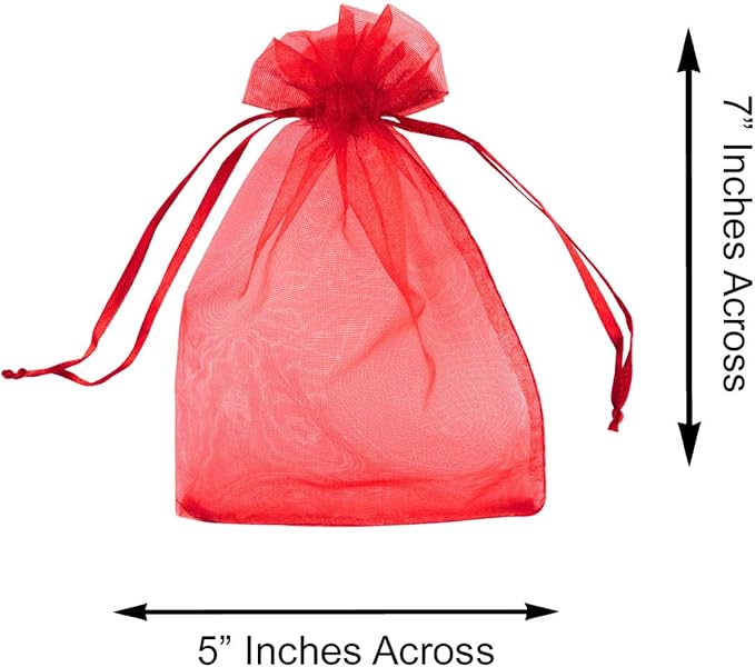 Super Z Outlet 100 Pack 5x7 Inch Mini Sheer Drawstring Organza Transparent Bags - Image 5
