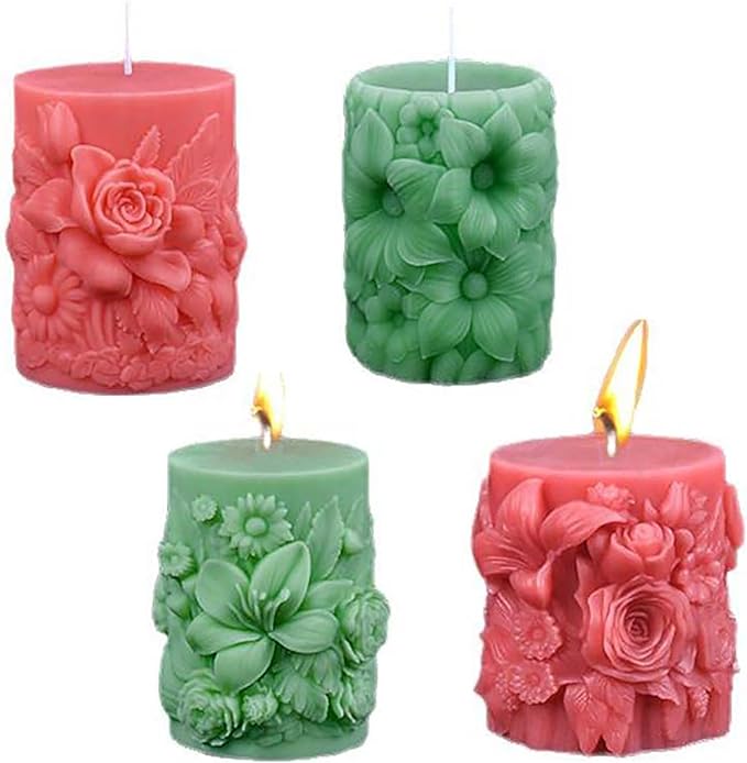 Rose Pillar Succulent Flower Silicone Wave Spiral Candle Mold - Image 4
