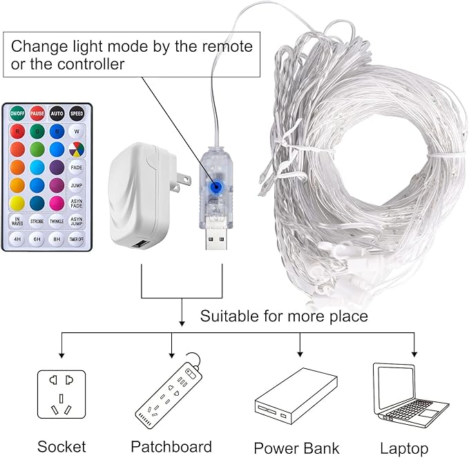 16 Colors Changing Curtain Lights - Image 7