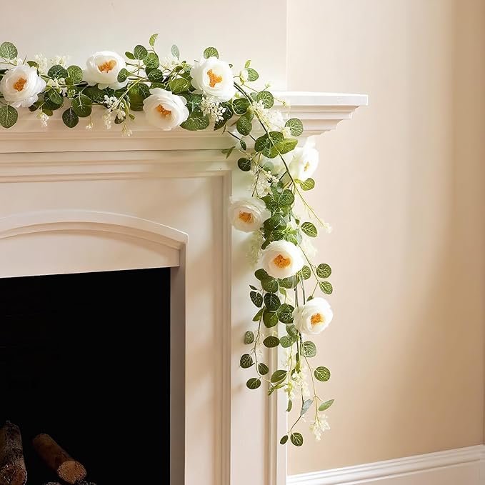 2 Pcs Total13Ft Eucalyptus Flower Garland - Image 8