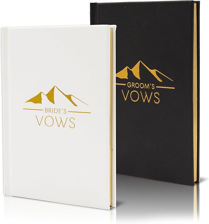 Groom's and Bride's Vows Wedding Vow Books by ModernAlbumDesigns