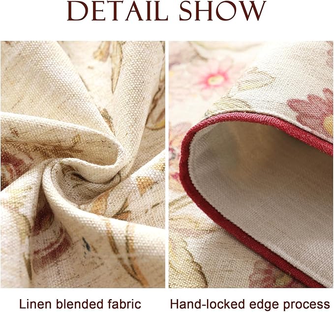 patdrea Designer Farmhouse Linen Extra Long Table Runner, Rustic Cottage Beige - Image 5
