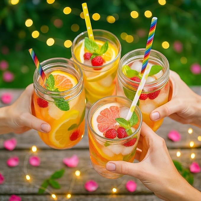 HAKACC Paper Straws for Drinking, 10 Styles - Image 5