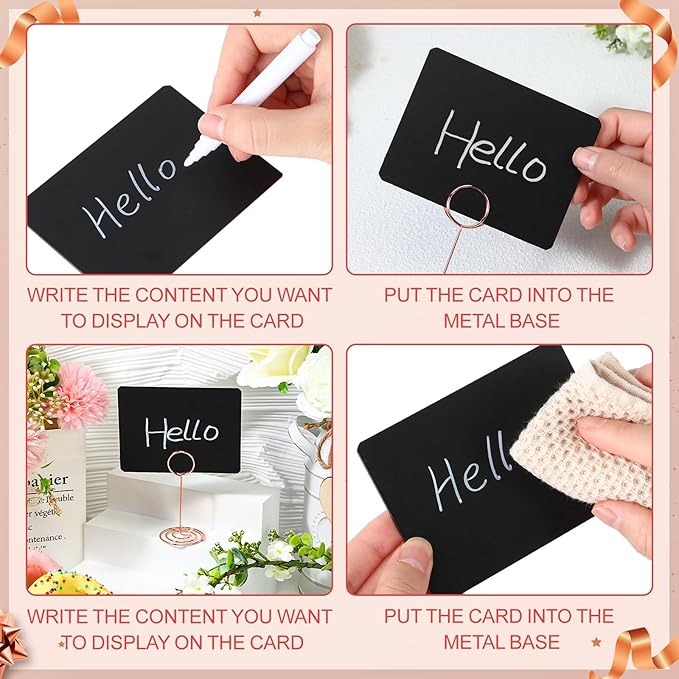 TecUnite 12 Pcs Mini Chalkboard Signs - Image 6